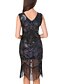 cheap Women&#039;s Dresses-Women&#039;s Shift Dress Sleeveless Solid Colored V Neck Cocktail Party Loose Black Gold S M L XL / Maxi