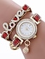 abordables Montres bracelets-mode femmes filles boîtier en métal en cuir strass bracelet quartz montre élégante