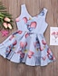 billige kjoler til jentebaby-Baby Jente Aktiv Grunnleggende Bomull Trykt mønster Ermeløs Kjole Blå