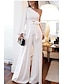 cheap Women&#039;s Jumpsuits-Matching Sets Solid Color White Casual Daily