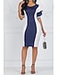 cheap Women&#039;s Dresses-Women&#039;s Bodycon Short Sleeve Blue Purple Red S M L XL XXL 3XL 4XL 5XL