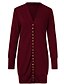 cheap Plus Size Tops-Women&#039;s Solid Colored Long Sleeve Cardigan Sweater Jumper, V Neck Black / Blue / Purple S / M / L