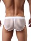 baratos Moda Íntima Exótica para Homem-Homens Com Corte Cueca Boxer / Cuecas - Normal 1 Peça Cintura Média Branco Preto Azul S M L