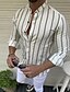 cheap Men&#039;s Shirts-Men&#039;s Shirt Striped Long Sleeve Daily Tops Basic Red Yellow Blushing Pink