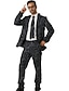 Χαμηλού Κόστους Κοστούμια-Μαύρο Με Μοτίβο Τυπική εφαρμογή Πολυεστέρας Κοστούμι - Εγκοπή Μονόπετο Ενός Κουμπιού / Στολές