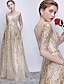 cheap Special Occasion Dresses-A-Line Elegant Formal Evening Dress Boat Neck Half Sleeve Floor Length Sequined with Sequin 2020