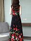 Χαμηλού Κόστους Print Φορέματα-Γυναικεία Φόρεμα σε γραμμή Α Αμάνικο Μονόχρωμο Μαύρο M L XL XXL