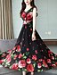 Χαμηλού Κόστους Print Φορέματα-Γυναικεία Φόρεμα σε γραμμή Α Αμάνικο Μονόχρωμο Μαύρο M L XL XXL