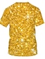 お買い得  男性の 3d t シャツ-男性用 シャツ Tシャツ パーティーウェアTシャツ グラフィック 3D ラウンドネック シルバー カスタムプリント ブルー ゴールド ブラウン 3Dプリント カジュアル 日常 半袖 プリント 衣類 ストリートファッション 誇張された