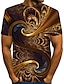 cheap Men&#039;s 3D T-shirts-Men&#039;s T shirt Tee Shirt Designer Summer Graphic Abstract Short Sleeve Round Neck Street Club Print Clothing Clothes Designer Streetwear Exaggerated Brown