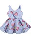 billige kjoler til jentebaby-Baby Jente Aktiv Grunnleggende Bomull Trykt mønster Ermeløs Kjole Blå