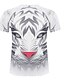 お買い得  メンズＴシャツ＆タンクトップ-男性用 Tシャツ 動物 プラスサイズ プリント 半袖 デイリーウェア トップの ホワイト