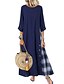 halpa Maksimekot-Women&#039;s Plus Size Green Navy Blue Dress Street chic A Line Color Block Patchwork M L Loose / Cotton