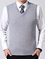 cheap Men&#039;s Sweaters &amp; Cardigans-Men&#039;s Solid Colored Sleeveless Vest Sweater Jumper, V Neck Fall / Winter Wool Black / Wine / Dark Gray US32 / UK32 / EU40 / US34 / UK34 / EU42 / US36 / UK36 / EU44