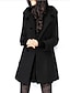 cheap Women&#039;s Coats &amp; Trench Coats-Women&#039;s Coat Daily Fall Winter Long Coat Regular Fit Warm Elegant  Luxurious Fashion Jacket Long Sleeve Solid Colored Pocket Gray Black Spring