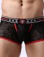 baratos Moda Íntima Exótica para Homem-Homens Básico Cueca Boxer Cintura Média Preto Roxo Azul M L XL