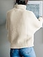 Недорогие Плечевые изделия больших размеров-Жен. Однотонный Длинный рукав Пуловер Свитер джемпер, Хомут Красный / Зеленый / Бежевый S / M / L