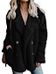 halpa Naisten takit ja trenssitakit-Naisten Faux Fur Coat Päivittäin Normaali Yhtenäinen Musta / Khaki / Apila S / M / L