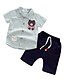 cheap Sets-Kids Boys&#039; Basic Daily Striped Short Sleeve Regular Regular Clothing Set Blue