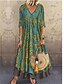 cheap Maxi Dresses-Women&#039;s Shift Dress Half Sleeve Geometric Print Streetwear Red Green Gray M L XL XXL 3XL
