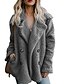 halpa Naisten takit ja trenssitakit-Naisten Faux Fur Coat Päivittäin Normaali Yhtenäinen Musta / Khaki / Apila S / M / L