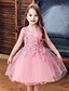 cheap Dresses-Kids Little Girls&#039; Dress Floral Solid Colored Embroidered Purple Blushing Pink Green Knee-length Sleeveless Active Sweet Dresses Slim