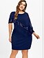 cheap Women&#039;s Dresses-Women&#039;s Plus Size Wine Purple Dress Basic T Shirt Solid Colored Sequins Patchwork S M Loose