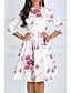 cheap Print Dresses-Women&#039;s Street chic Punk &amp; Gothic A Line Sheath Dress - Geometric Print White Red Blushing Pink L XL XXL