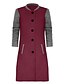 cheap Women&#039;s Coats &amp; Trench Coats-Women&#039;s Fall &amp; Winter Coat Daily Basic Street chic Stand Patchwork Long Color Block Solid Colored Black &amp; Gray Wine / Black / Khaki S / M / L