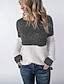 cheap Sweaters-Women&#039;s Pullover Color Block Long Sleeve Sweater Cardigans Round Neck Black