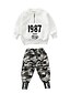 cheap Sets-Kids Boys&#039; Basic Daily Print Long Sleeve Regular Regular Clothing Set White