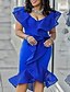preiswerte abendkleider-Women&#039;s Bodycon Knee Length Dress Sleeveless Solid Colored Hot Blue S M L XL XXL