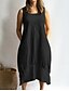 tanie Vestidos de mulher-Women&#039;s Plus Size A Line Dress - Solid Colored Black Navy Blue S M L XL