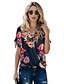cheap Women&#039;s Blouses &amp; Shirts-Women&#039;s Floral Print Shirt Basic Daily Wear V Neck Blue / Orange