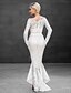 preiswerte Damenkleider-Damen Anspruchsvoll Elegant Bodycon Hülle Kleid - Spitze Bestickt Spitzenbesatz, Solide Maxi Weiß