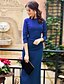 cheap Maxi Dresses-Women&#039;s Vintage Elegant Bodycon Sheath Dress - Solid Colored Black Blue, Backless Bow Pleated Black Blue S M L XL