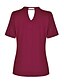 cheap Women&#039;s T-shirts-Women&#039;s T-shirt Solid Colored Tops V Neck Wine Black Purple