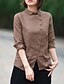 billige Bluser og trøjer til kvinder-Dame - Ensfarvet Skjorte Lysebrun