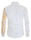 זול חולצות לגברים-בגדי ריקוד גברים גראפי דפוס חולצה בסיסי קזו&#039;אל לבן / שחור / אודם / כחול נייבי / שרוול ארוך