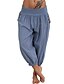 billige Bukser til kvinner-Dame Grunnleggende Løstsittende Chinos Bloomers Bukser - Ensfarget Lapper Hvit Svart Blå S / M / L