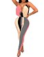 cheap Women&#039;s Jumpsuits &amp; Rompers-Women&#039;s Basic Deep V Blushing Pink Yellow Red Pencil Skinny Jumpsuit Onesie, Color Block Backless S M L