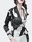 billige Bluser og skjorter til kvinner-Skjorte Dame - Geometrisk, Trykt mønster Grunnleggende Svart