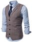 baratos Coletes-Polyester Wedding Party Vests Plaid Checkered