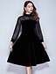 cheap Romantic Lace Dresses-Women&#039;s Vintage Basic A Line Little Black Dress - Solid Colored Patchwork Black S M L XL