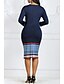 cheap Casual Dresses-Women&#039;s Bodycon Dress Stripe Fashion V Neck Spring Purple Blue S M L XL