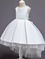 cheap Party Dresses-Kids Toddler Girls&#039; Sophisticated Sweet Solid Colored Beaded Embroidered Mesh Sleeveless Asymmetrical Polyester Dress White