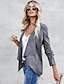 ieftine Jachete Damă-Women&#039;s Jacket Daily Basic Regular Solid Colored White / Black / Gray S / M / L
