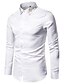 cheap Men&#039;s Shirts-Men&#039;s Solid Colored Embroidered Shirt Basic Elegant Casual / Daily Festival Classic Collar White / Black / Long Sleeve