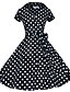 cheap Historical &amp; Vintage Costumes-Audrey Hepburn Polka Dots Retro Vintage 1950s Dress Prom Dress Women&#039;s Costume Black / Red / Brown Vintage Cosplay Half Sleeve Knee Length