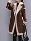 cheap Women&#039;s Coats &amp; Trench Coats-Women&#039;s Notch lapel collar Faux Fur Coat Long Color Block Daily Black Camel Gray S M L